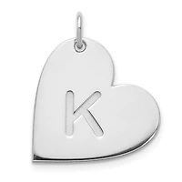 Initial Heart Charms - Sterling Silver