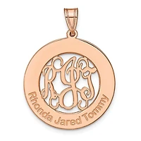 Laser High Polished Monogram & Letters Pendant - Sterling Silver