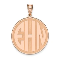 Block Raised Letter Circle Pendants - Sterling Silver