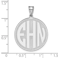 Block Raised Letter Circle Pendants - Sterling Silver