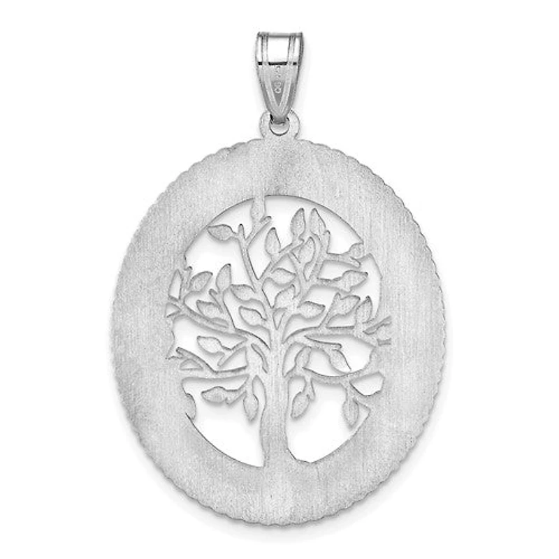 Family Tree Oval Pendant (Up to 3 names) - Sterling Silver