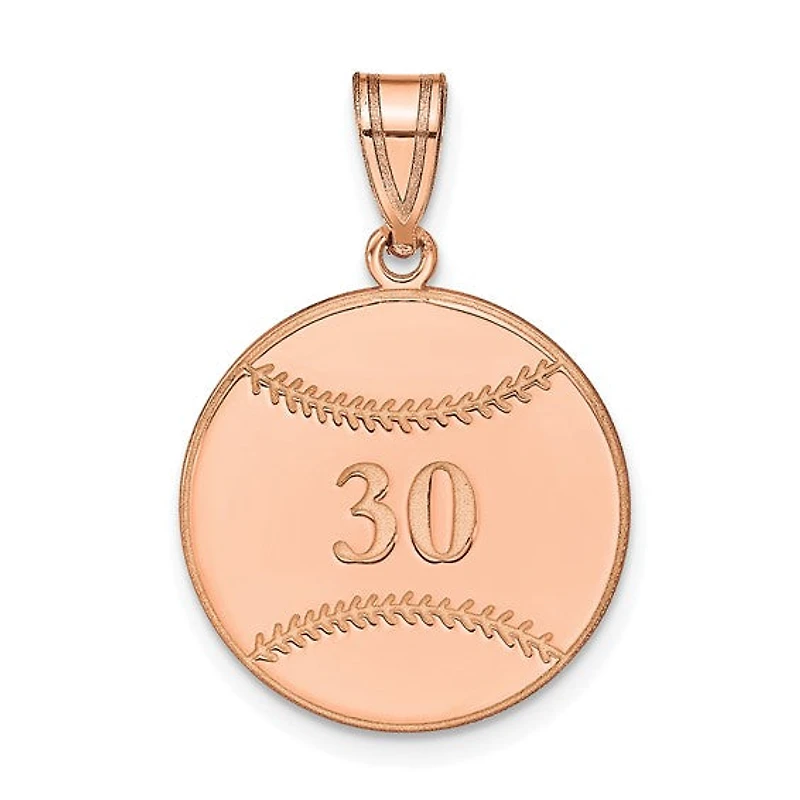 Personalized Baseball Number And Name Pendants - Sterling Silver
