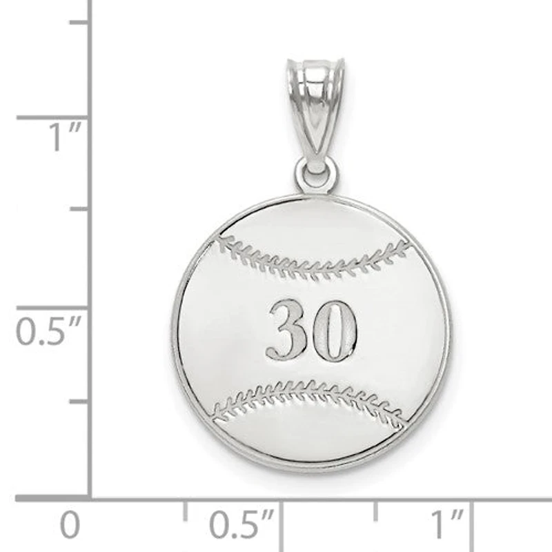 Personalized Baseball Number And Name Pendants - Sterling Silver