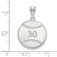 Personalized Baseball Number And Name Pendants - Sterling Silver