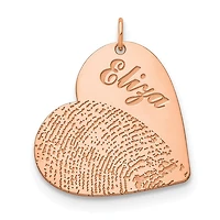 Name and Fingerprint Heart Charms - Sterling Silver