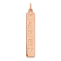 Personalized Vertical Block Letter Bar Charms - Sterling Silver