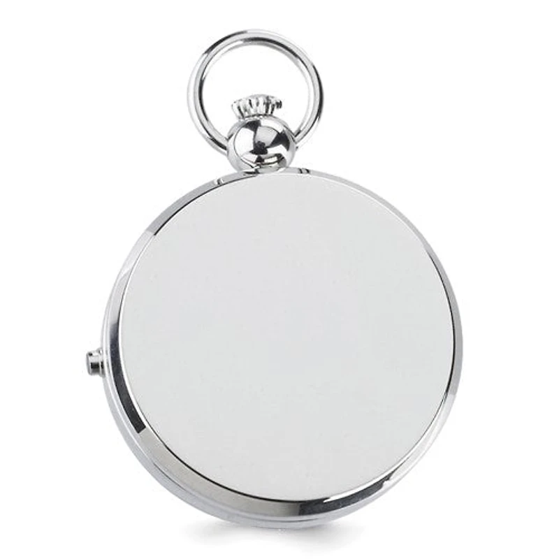 Charles Hubert Chrome Finish Brass Photo Insert Pocket Watch