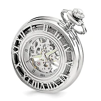 Charles Hubert Chrome-finish Skeleton Case Pocket Watch