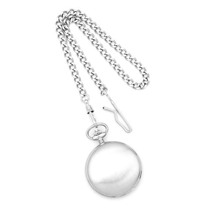Charles Hubert Satin Chrome-finish Off White Dial Pocket Watch
