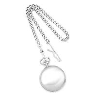 Charles Hubert Satin Chrome-finish Off White Dial Pocket Watch