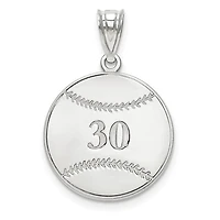 Personalized Baseball Number And Name Pendants - Sterling Silver