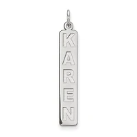 Personalized Vertical Block Letter Bar Charms - Sterling Silver