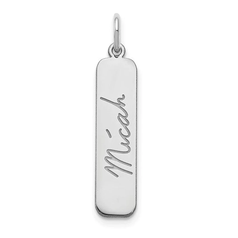 Signature Bar Charm - Sterling Silver