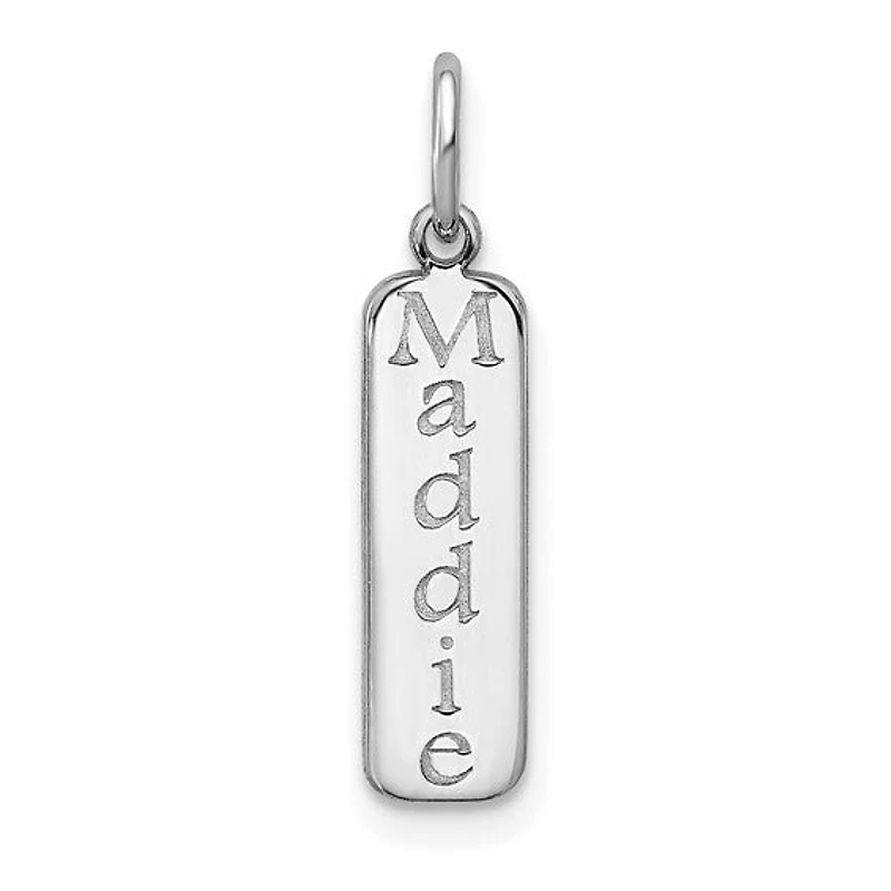 Vertical Bar Name Pendants - Sterling Silver
