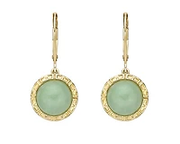 10K Yellow Gold 5.5cttw Jade Earrings