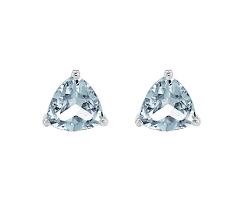 10K White Gold 5mm Aquamarine Stud Earrings