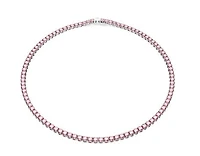 Swarovski Matrix Tennis necklace, Round cut, Pink, Rhodium plated - 5661193- Discontinued