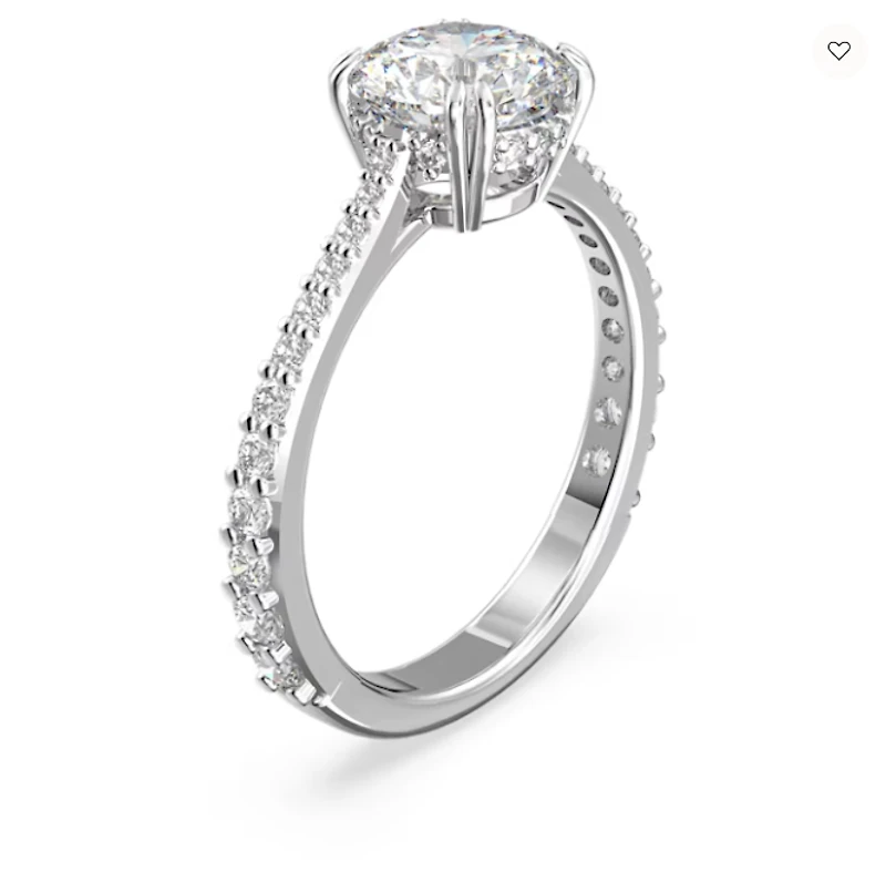 Swarovski Constella Ring Set (2), Princess Cut, White, Rhodium Plated - 5647662