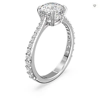 Swarovski Constella Ring Set (2), Princess Cut, White, Rhodium Plated - 5647662
