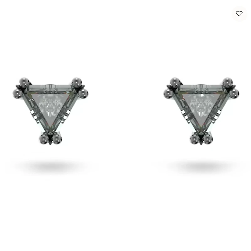 Swarovski Stilla Stud Earrings Triangle Cut, Grey, Ruthenium Plated - 5639137 - Discontinued