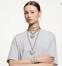 Swarovski Dextera Bracelet Pavé, Mixed Links, White, Rhodium Plated - 5642598