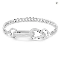 Swarovski Dextera Bracelet Pavé, Mixed Links, White, Rhodium Plated - 5642598