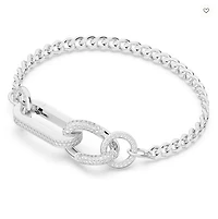 Swarovski Dextera Bracelet Pavé, Mixed Links, White, Rhodium Plated - 5642598