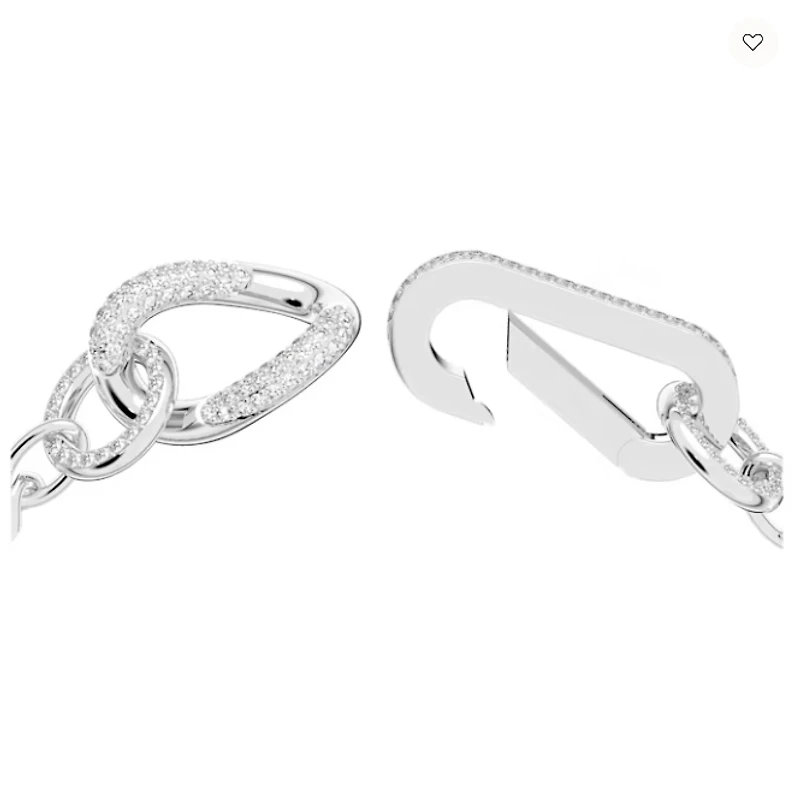 Swarovski Dextera Bracelet Pavé, Mixed Links, White, Rhodium Plated - 5642598