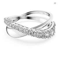 Swarovski Twist Ring White, Rhodium Plated - 5572724