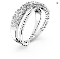 Swarovski Twist Ring White, Rhodium Plated - 5572724