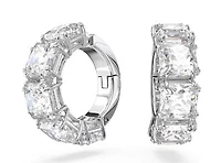 Swarovski Millenia Clip Earrings, Square Cut, White, Rhodium Plated - 5654557