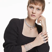 Swarovski Twist Ring White, Rhodium Plated - 5572724