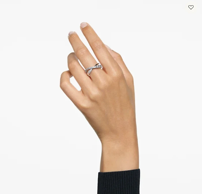 Swarovski Twist Ring White, Rhodium Plated - 5572724