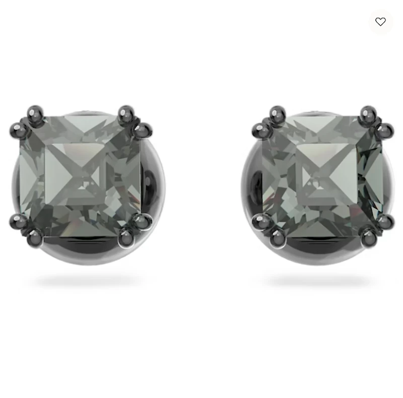 Swarovski Millenia Stud earrings Square Cut, Black, Ruthenium Plated - 5642511