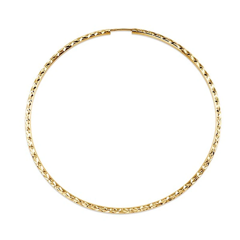 10K Yellow Gold 60mm Sleeper/Keeper/Hoop Earrings