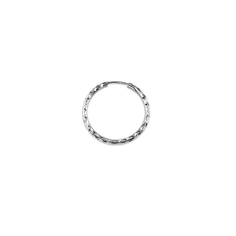 10K White Gold 22mm Sleeper/Keeper/Hoop Earrings