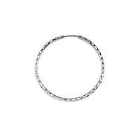 10K White Gold 35mm Sleeper/Keeper/Hoop Earrings