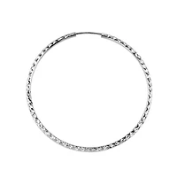 10K White Gold 50mm Sleeper/Keeper/Hoop Earrings