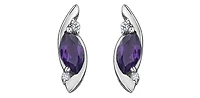 10K White Gold Amethyst Earrings