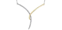 10K White & Yellow Gold 0.33cttw Diamond Pendant, 18"