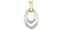 10K White & Yellow Gold 0.10cttw Canadian Diamond Pendant, 18"