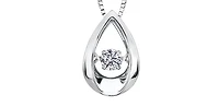 10K White Gold 0.05cttw Diamond Pulse Pendant, 18"