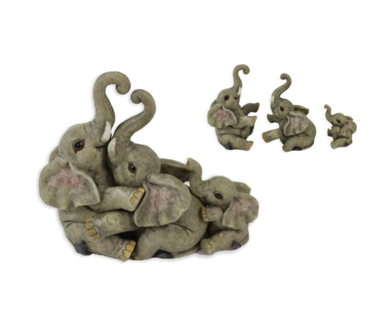 3 Piece Hugging Elephant Family