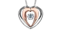 White & Rose Gold Diamond Pendant