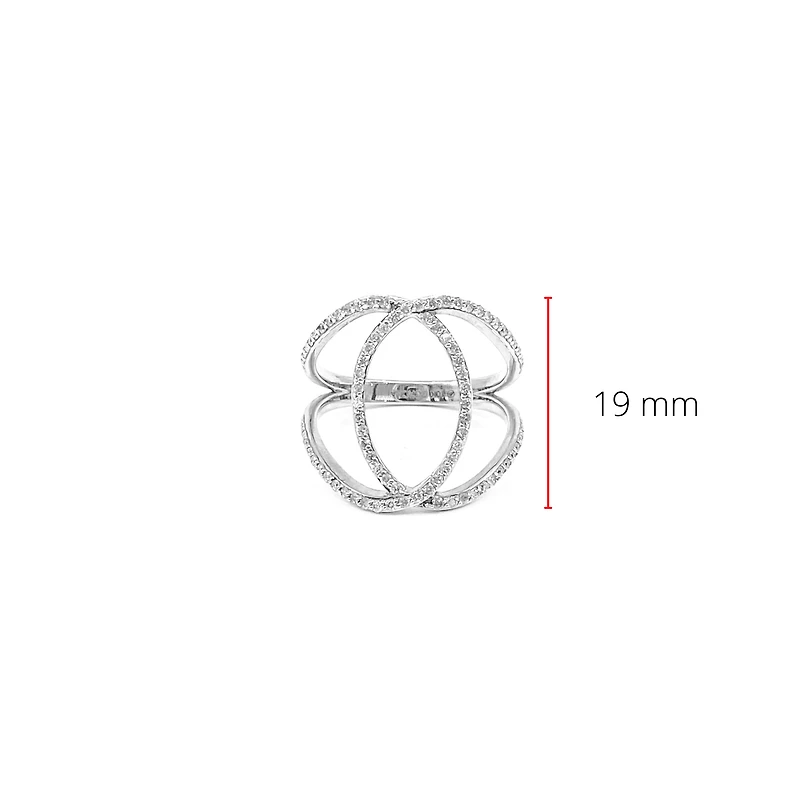 10K White Gold 0.45cttw Diamond Ring, 6.5 - /
