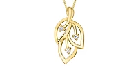 10K Yellow Gold 0.03cttw Diamond Necklace, 18"