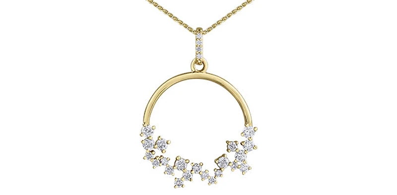 10K Yellow Gold 0.50cttw Diamond Necklace, 18"