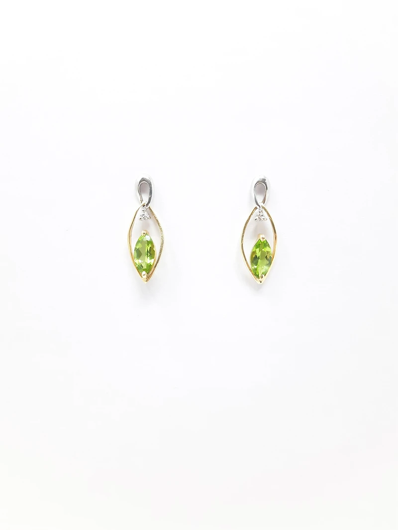 Peridot and Diamond Earrings