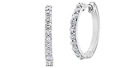10K White Gold 0.50cttw Diamond Huggies - 17mm