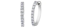 10K White Gold 0.75cttw Diamond Huggies - 20mm